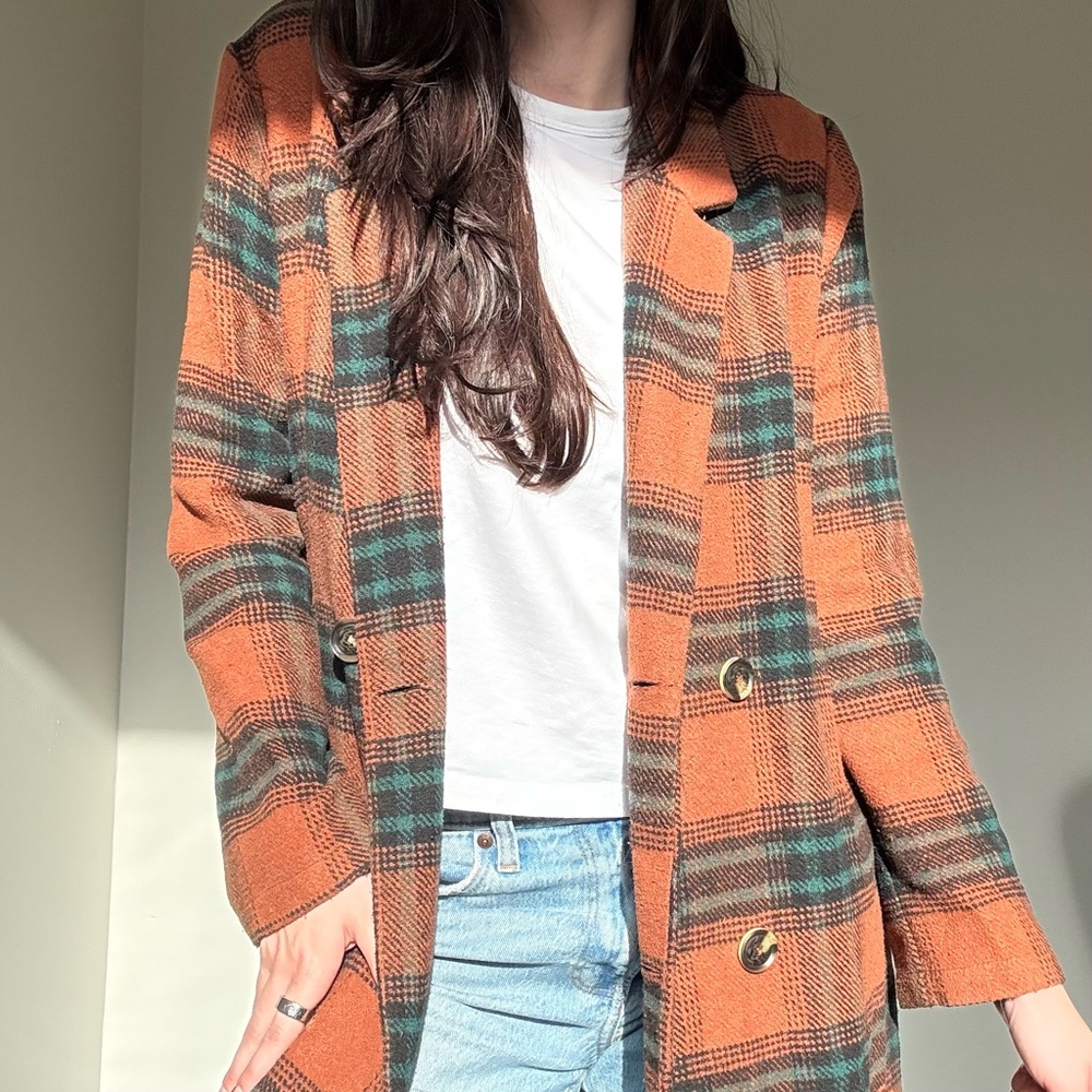 Plaid Trench Coat